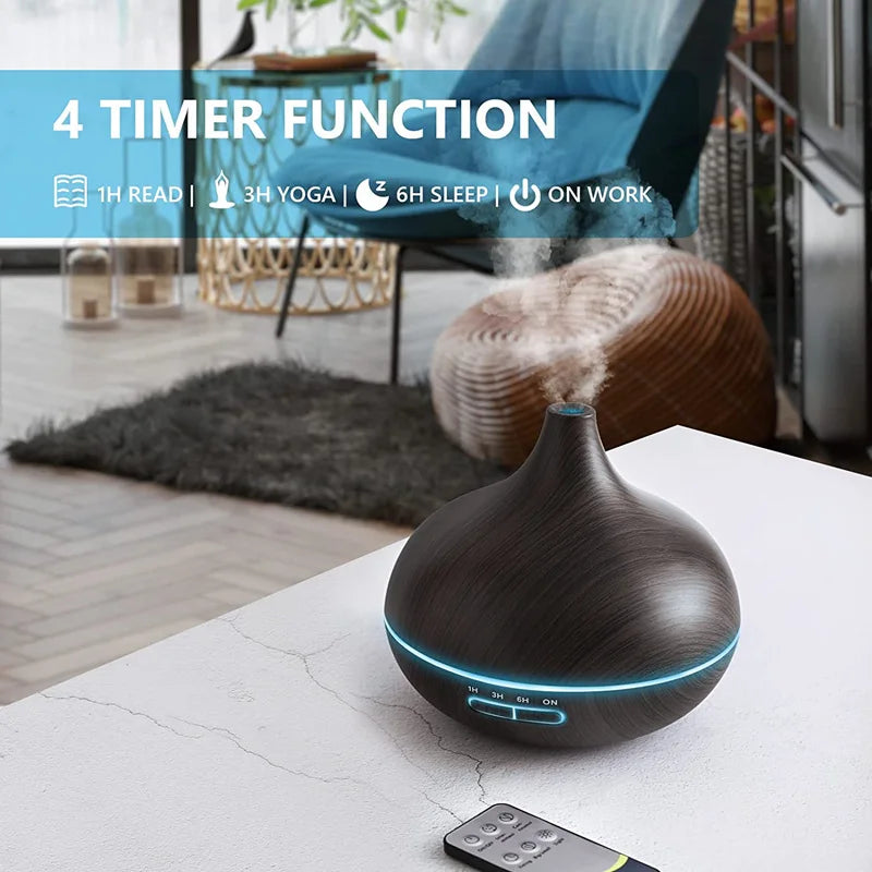 550ml Wood Grain USB Essential Oil Diffuser