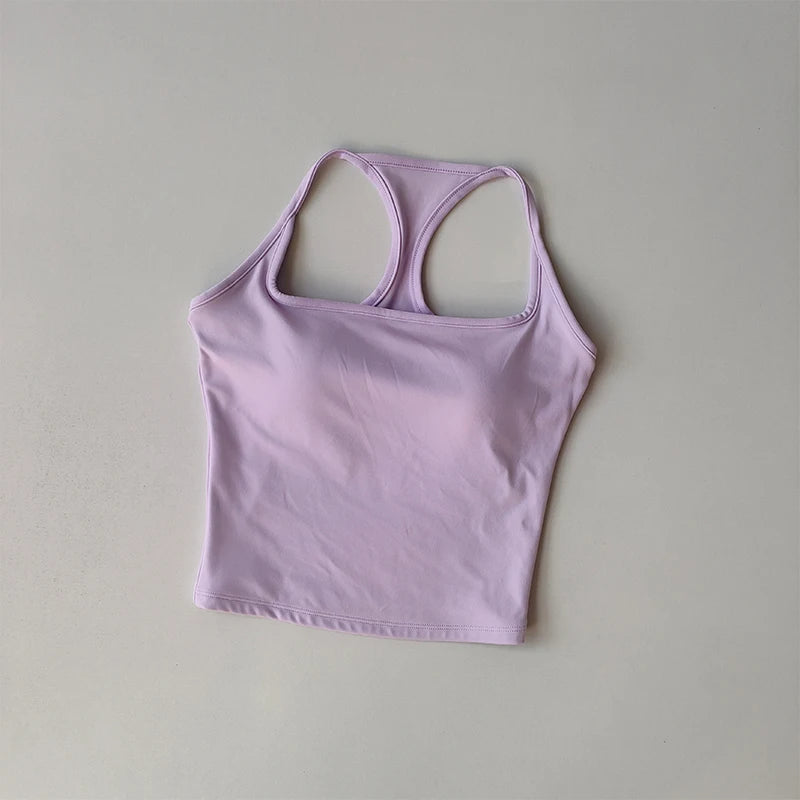 Sports and Fitness Vest with Chest Pad Yoga Top Clothing