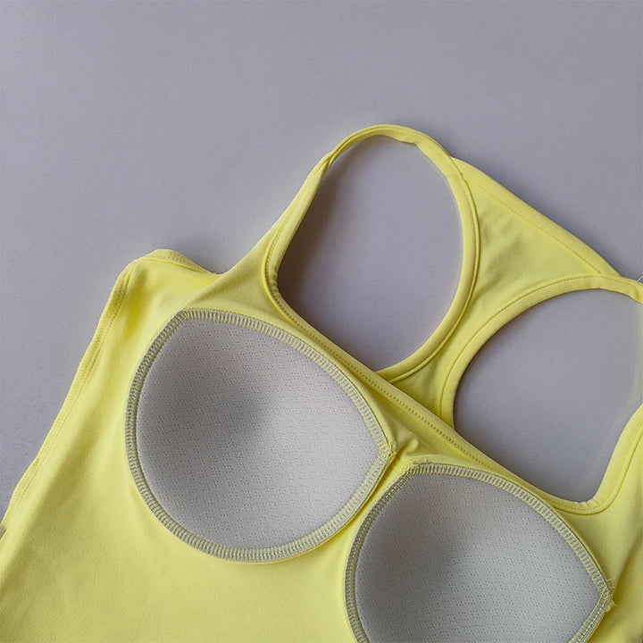 Sports and Fitness Vest with Chest Pad Yoga Top Clothing
