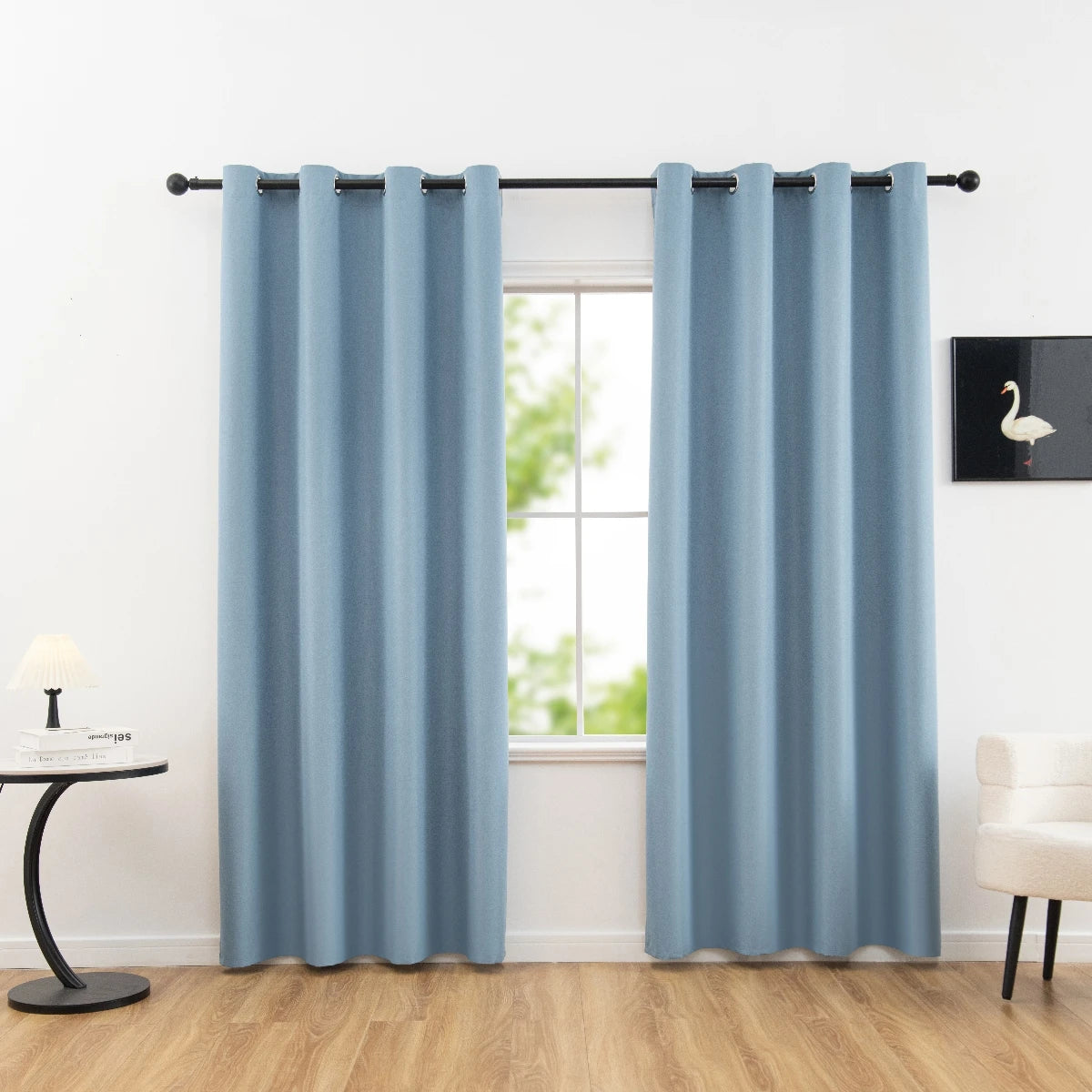 1pc Solid Blackout Curtain with Grommets