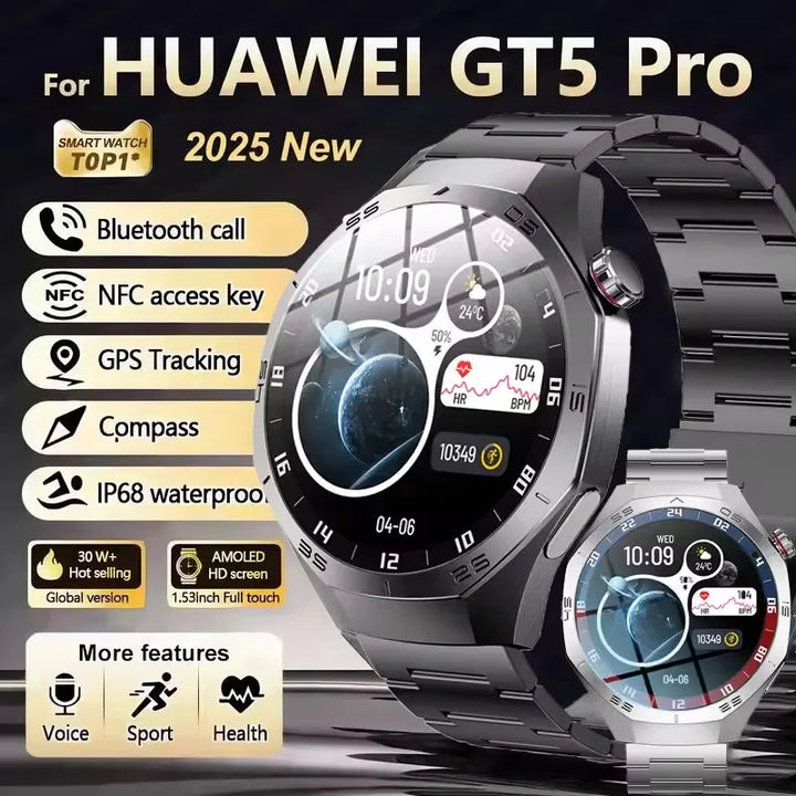 Huawei GT5 Pro Smartwatch – AMOLED, GPS, Heart Rate & Bluetooth Calling