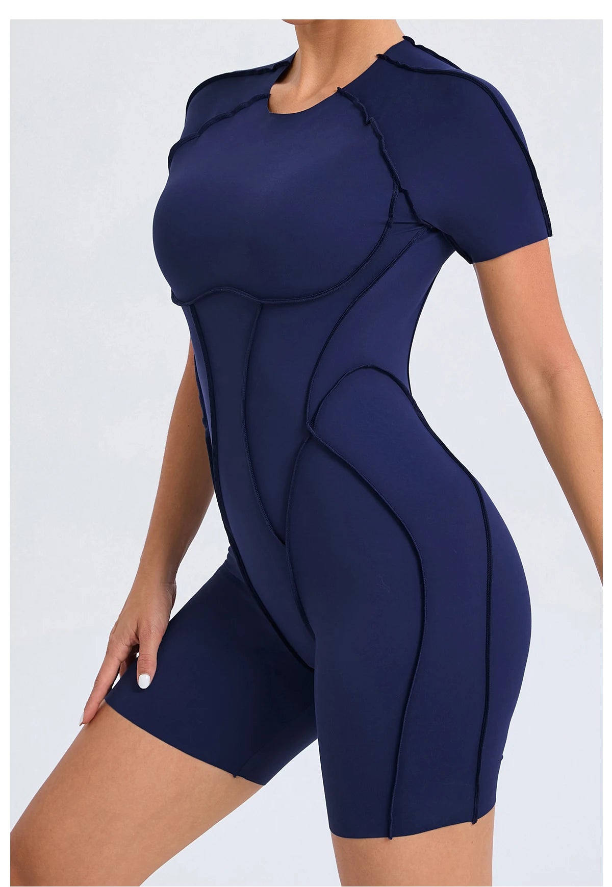 Women's Backless Scrunch Yoga Jumpsuit – Short Fitness Romper Sportswear