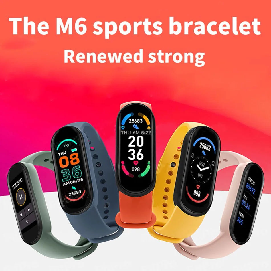 M6 Smart Watch – Fitness Tracker, Heart Rate & Blood Pressure Monitor