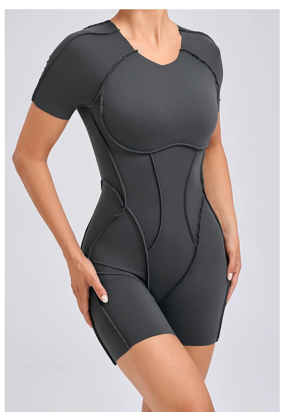 Women's Backless Scrunch Yoga Jumpsuit – Short Fitness Romper Sportswear