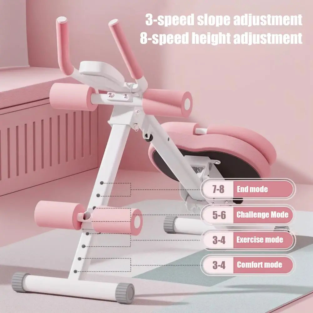 Foldable Adjustable Ab Machine – Home Core Trainer with Knee Protection