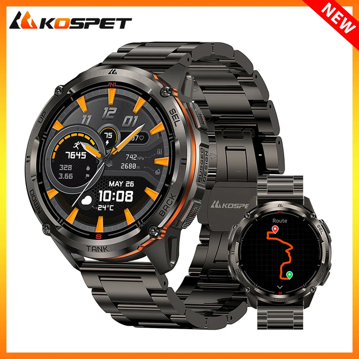 KOSPET TANK T3 Ultra 2 Smartwatch – GPS, AMOLED, Waterproof, 60-Day Battery