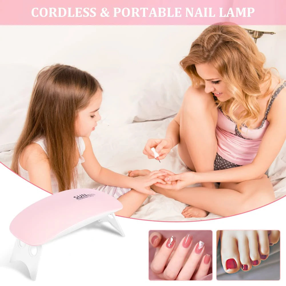Foldable 6W UV LED Nail Lamp – Quick-Dry Gel Polish Manicure Tool