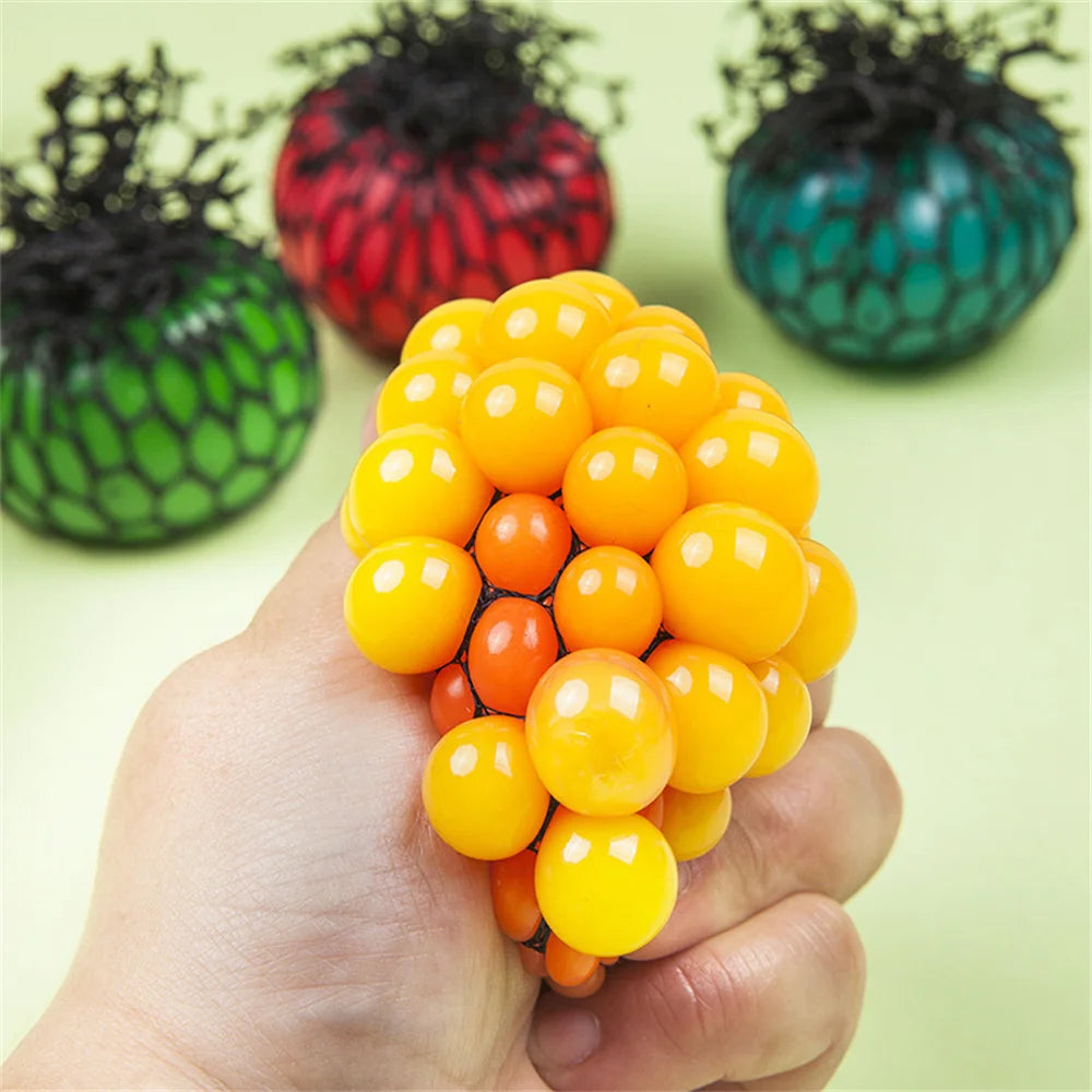 Colorful Mesh Grape Squeeze Stress Balls