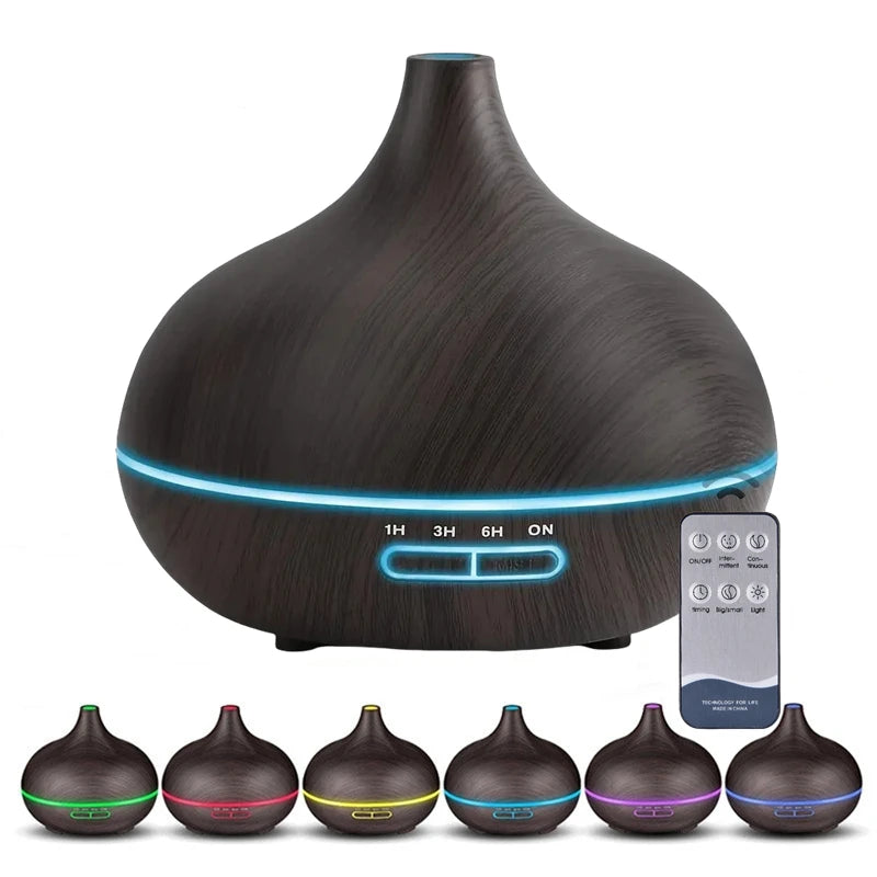 550ml Wood Grain USB Essential Oil Diffuser