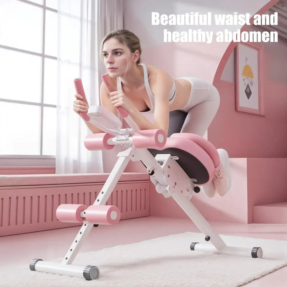 Foldable Adjustable Ab Machine – Home Core Trainer with Knee Protection
