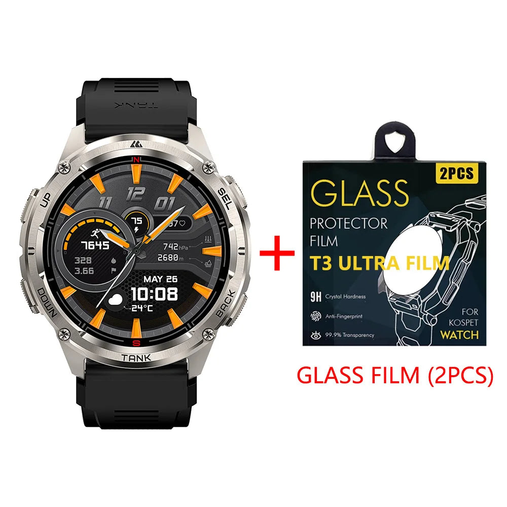 KOSPET TANK T3 Ultra 2 Smartwatch – GPS, AMOLED, Waterproof, 60-Day Battery