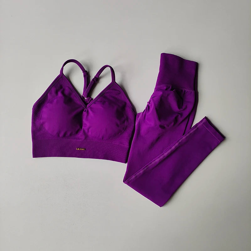 Women's Seamless Yoga Set – Hip-Lift Bra & Leggings, Quick-Dry