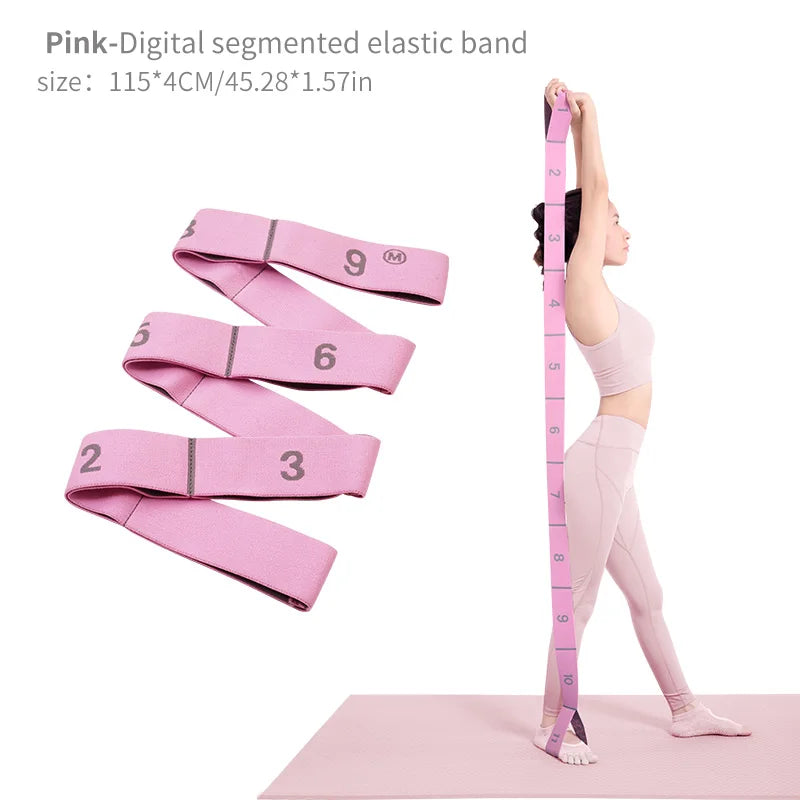 Elastic Yoga Stretching Strap with Loops