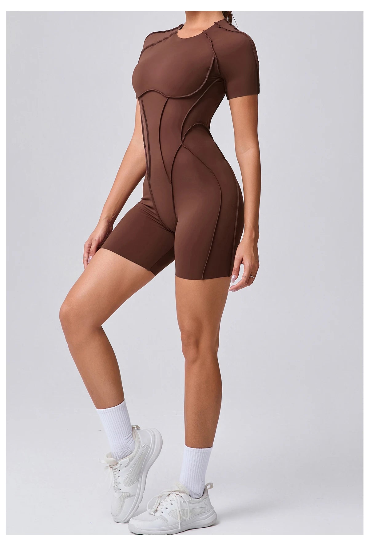 Women's Backless Scrunch Yoga Jumpsuit – Short Fitness Romper Sportswear