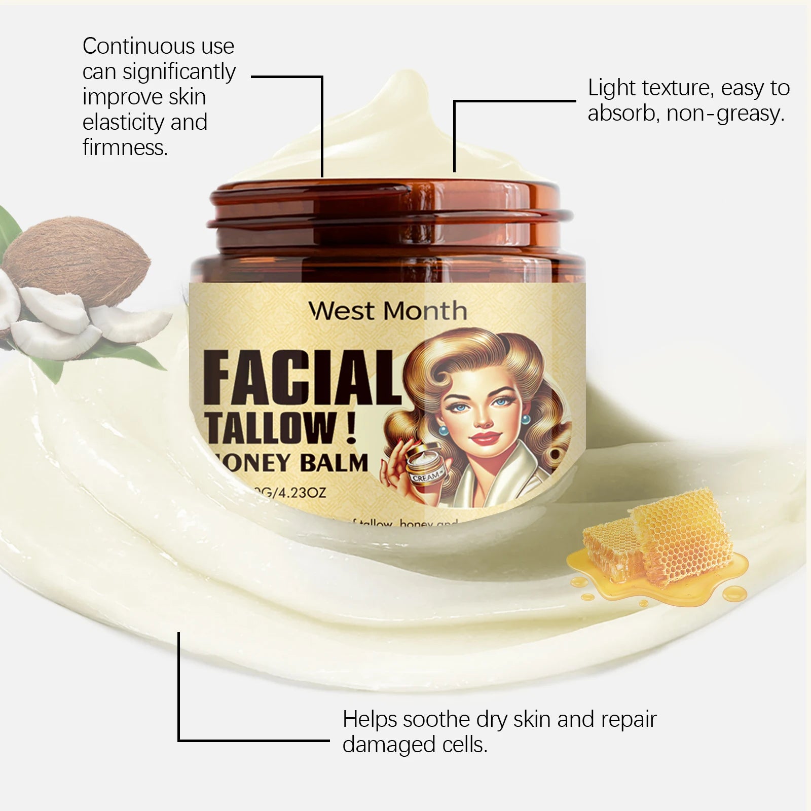Beef Tallow Face Cream – Long-Lasting Moisturizing