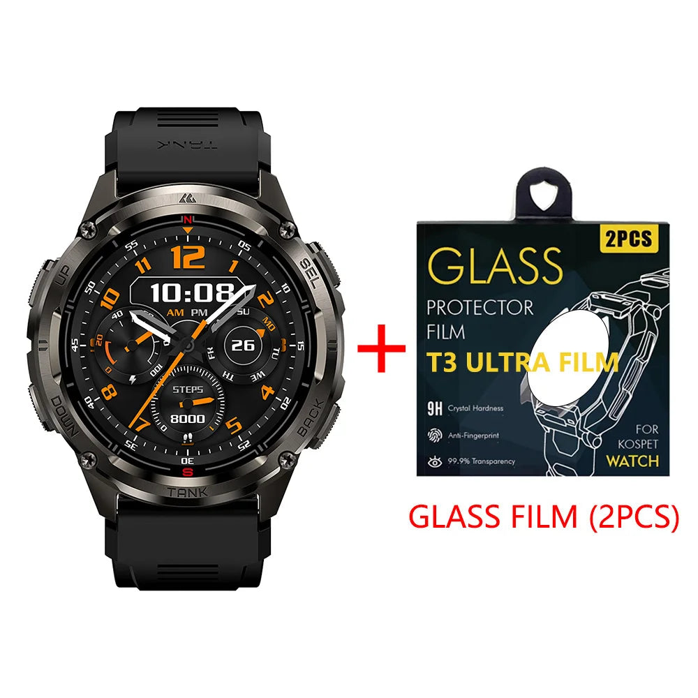 KOSPET TANK T3 Ultra 2 Smartwatch – GPS, AMOLED, Waterproof, 60-Day Battery