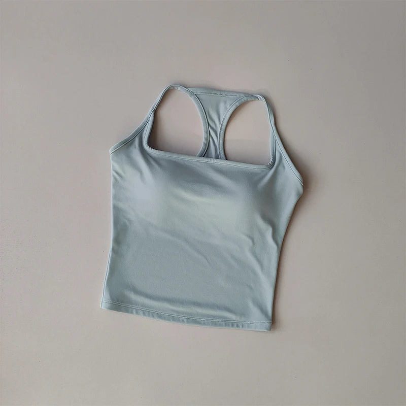 Sports and Fitness Vest with Chest Pad Yoga Top Clothing