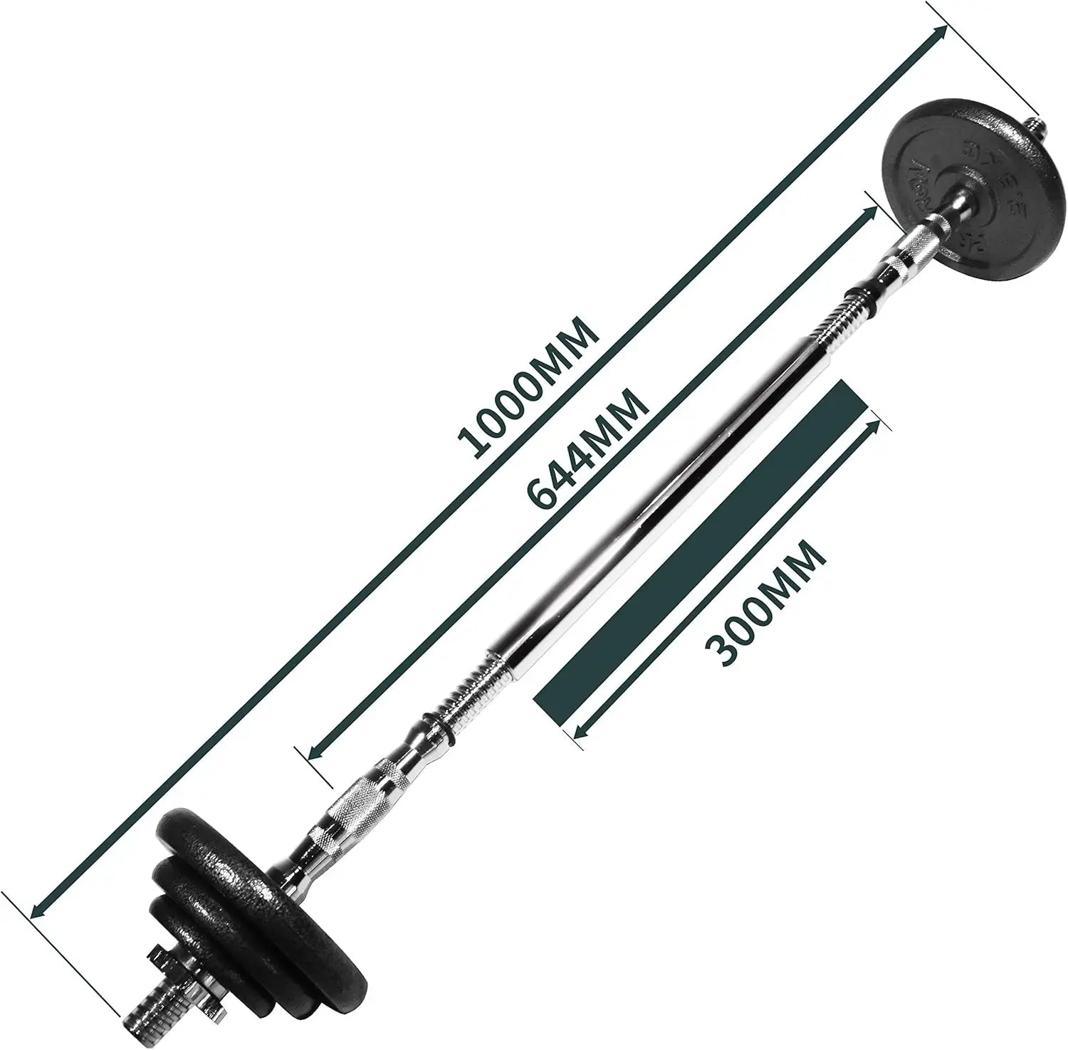 44 lbs Cast Iron Adjustable Dumbbell Set with Solid Handles