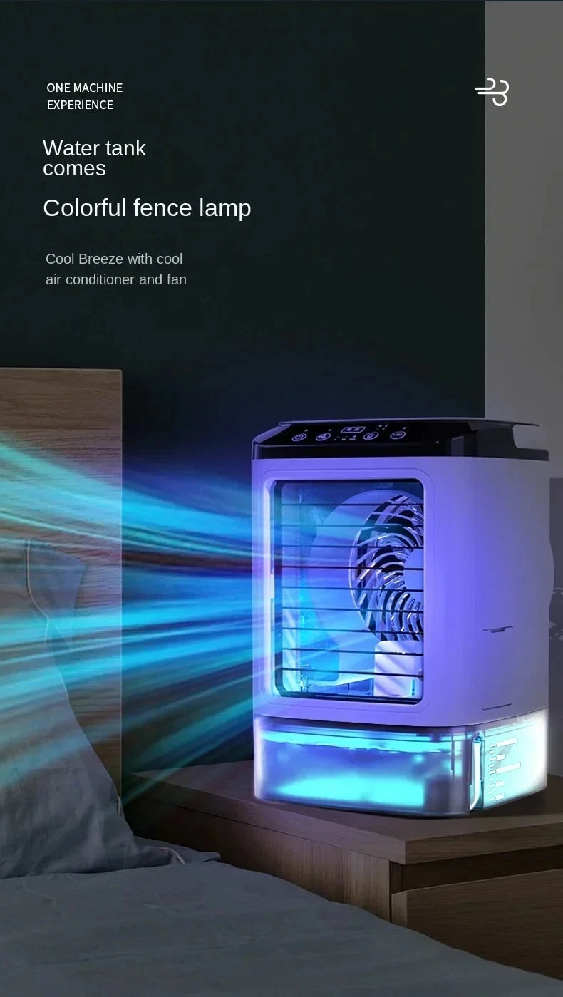 Portable Desktop Air Conditioner Fan – Personal Cooling Mini AC with Humidifier