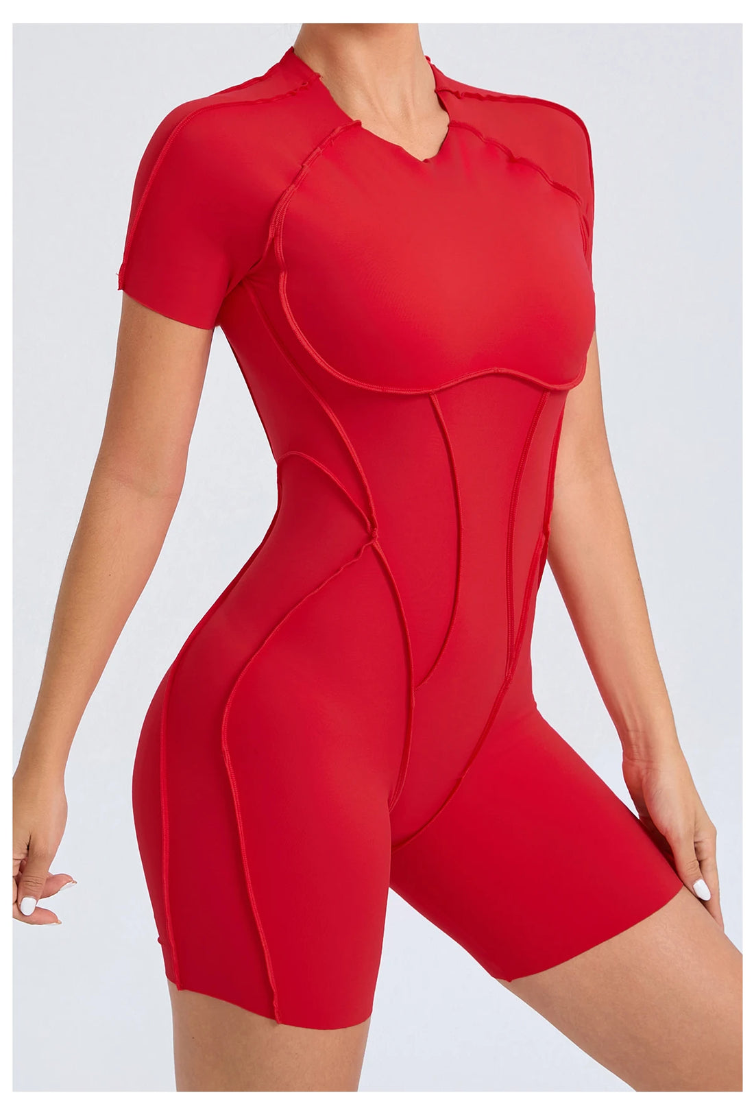 Women's Backless Scrunch Yoga Jumpsuit – Short Fitness Romper Sportswear