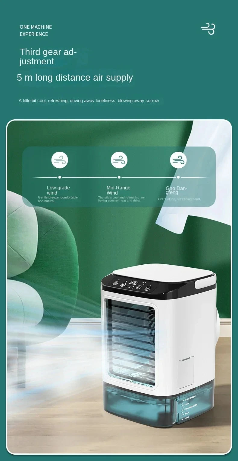 Portable Desktop Air Conditioner Fan – Personal Cooling Mini AC with Humidifier