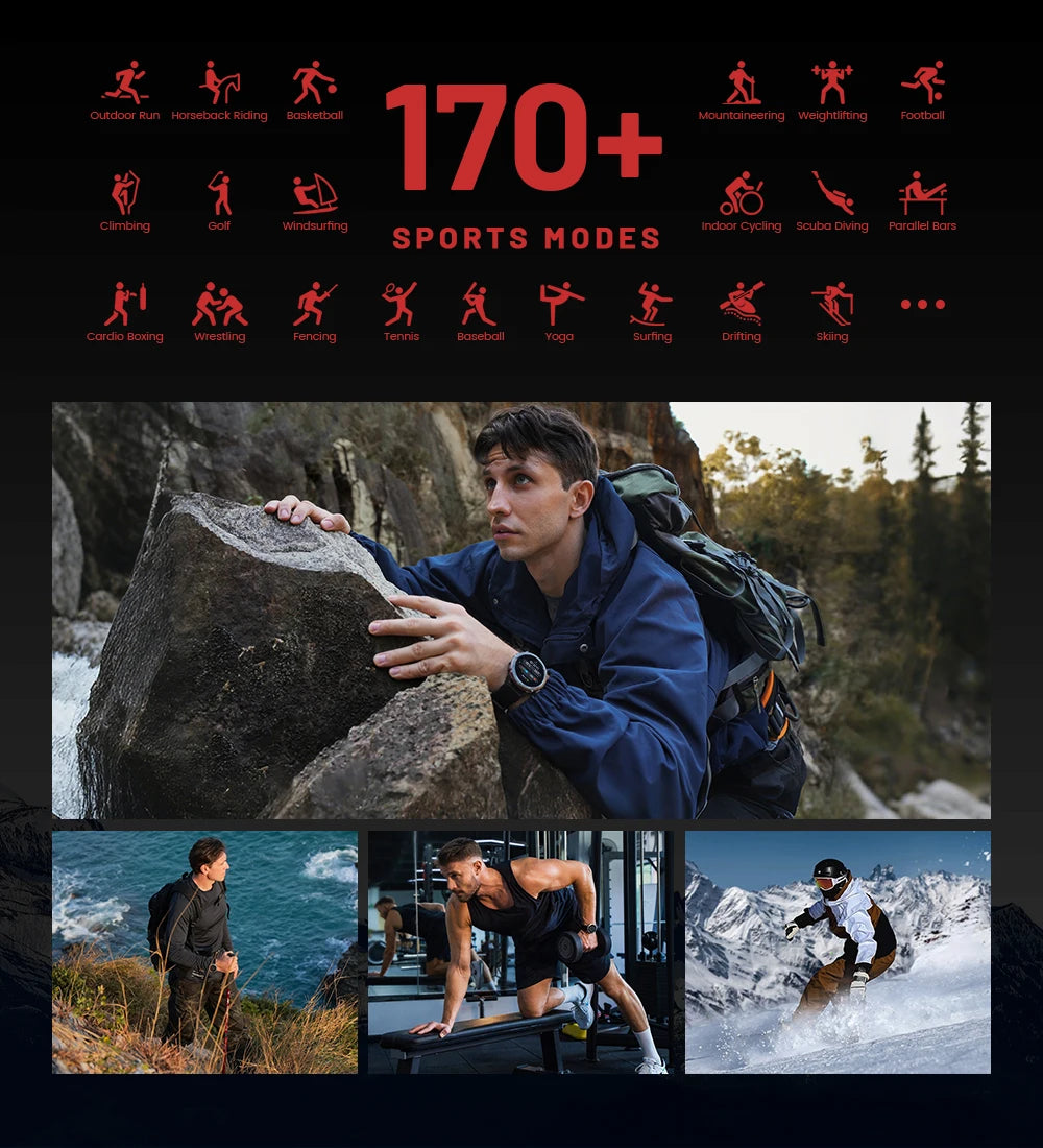 KOSPET TANK T3 Ultra 2 Smartwatch – GPS, AMOLED, Waterproof, 60-Day Battery