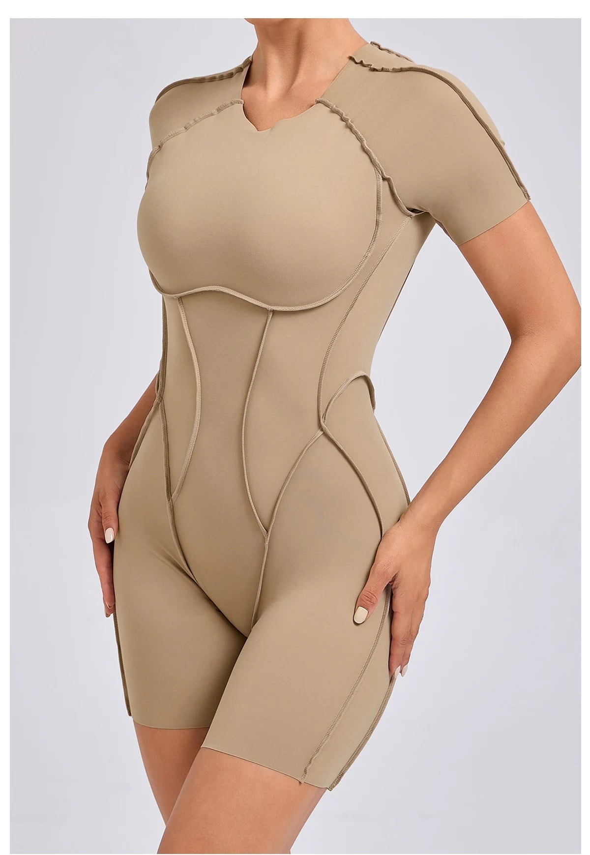 Women's Backless Scrunch Yoga Jumpsuit – Short Fitness Romper Sportswear