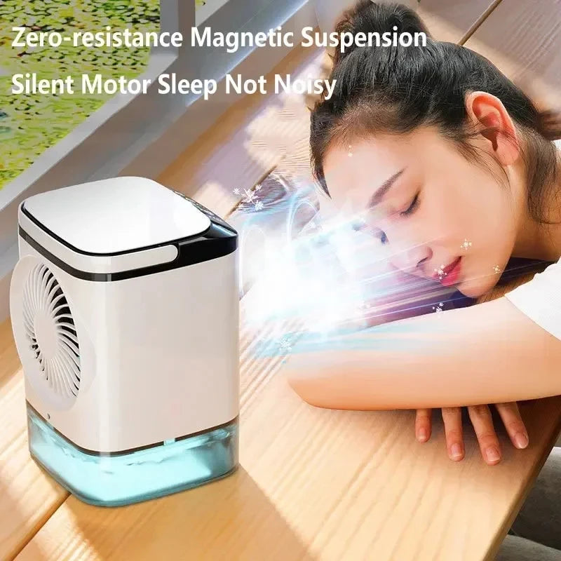 Portable Desktop Air Conditioner Fan – Personal Cooling Mini AC with Humidifier