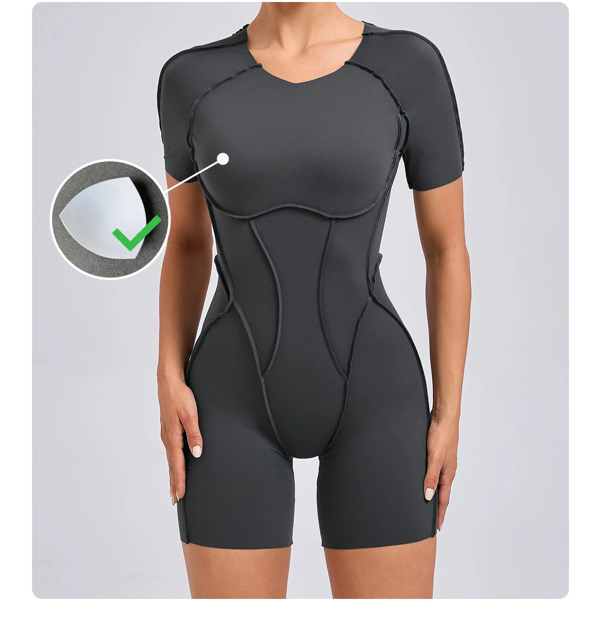 Women's Backless Scrunch Yoga Jumpsuit – Short Fitness Romper Sportswear