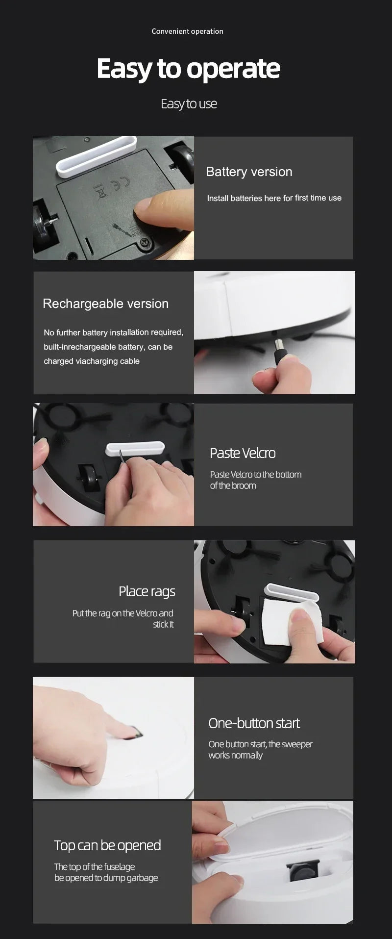 Smart Robotic Vacuum Cleaner – Sweeping, Mopping & USB Charging