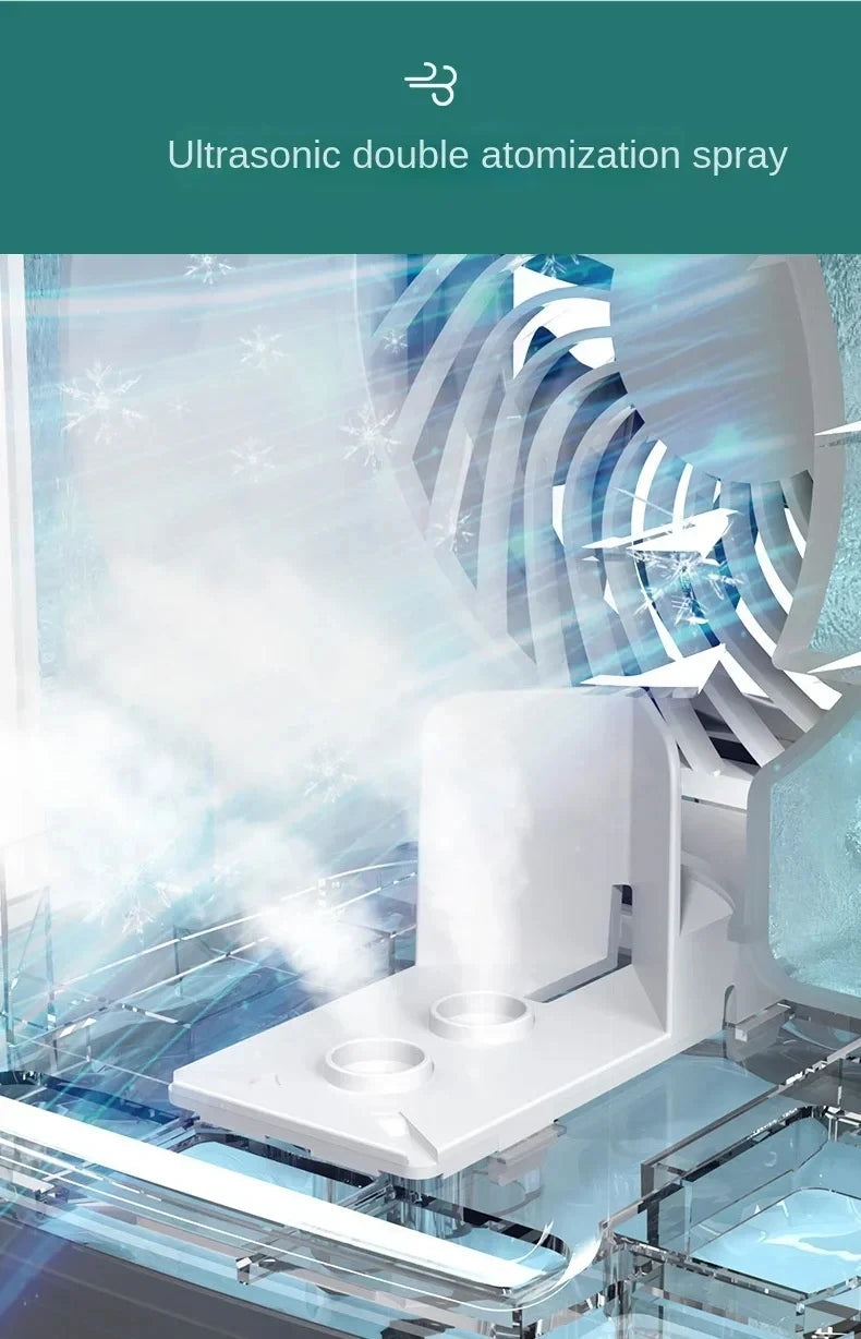 Portable Desktop Air Conditioner Fan – Personal Cooling Mini AC with Humidifier