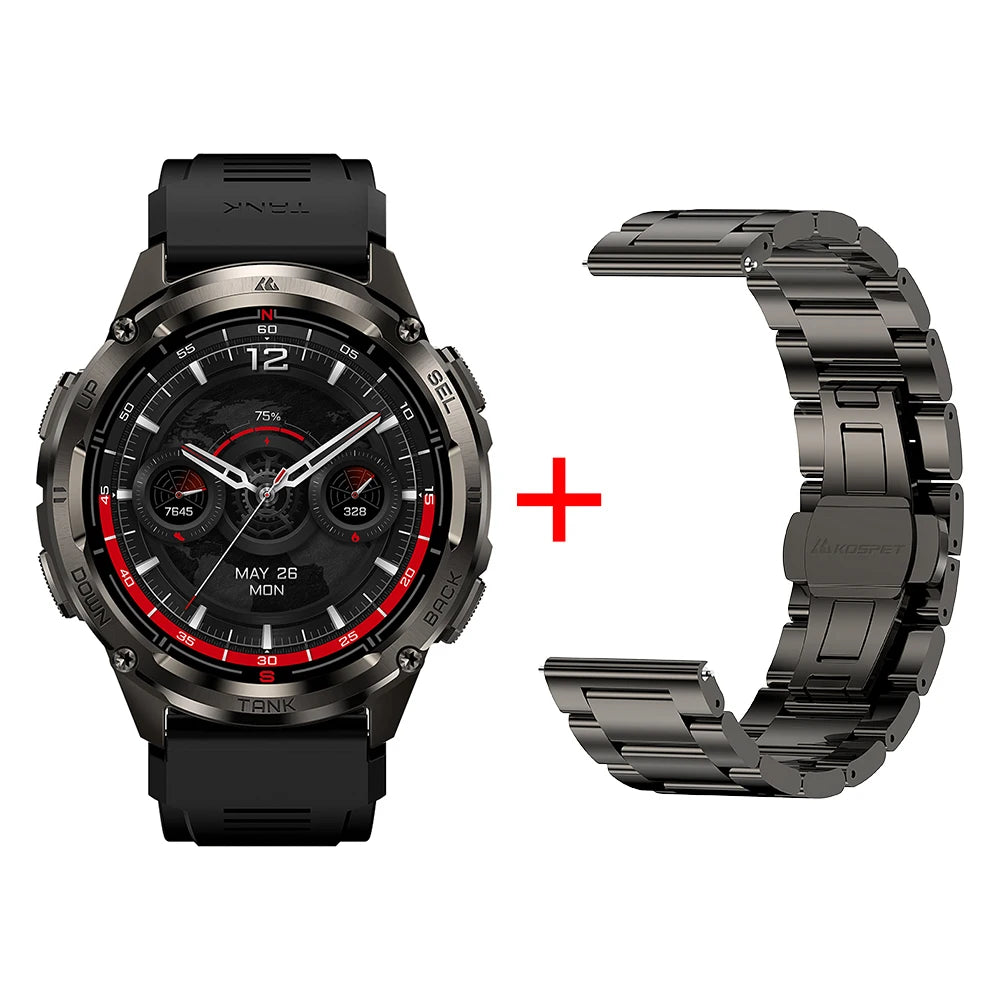 KOSPET TANK T3 Ultra 2 Smartwatch – GPS, AMOLED, Waterproof, 60-Day Battery