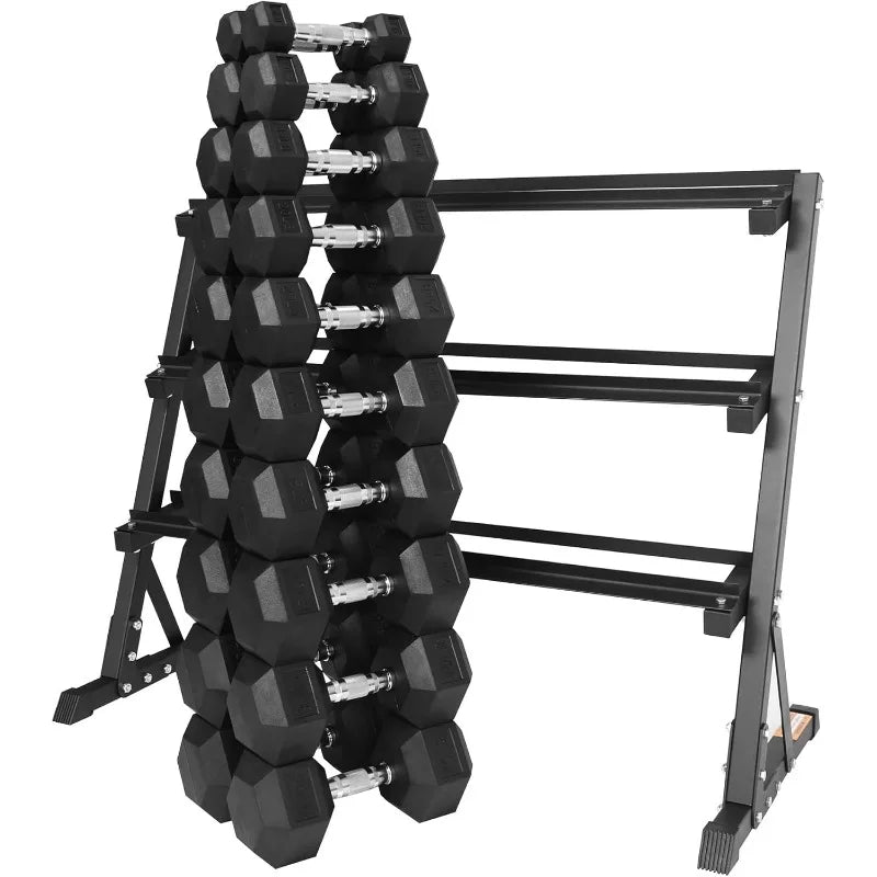 Premium Rubber Coated Hex Dumbbell Set