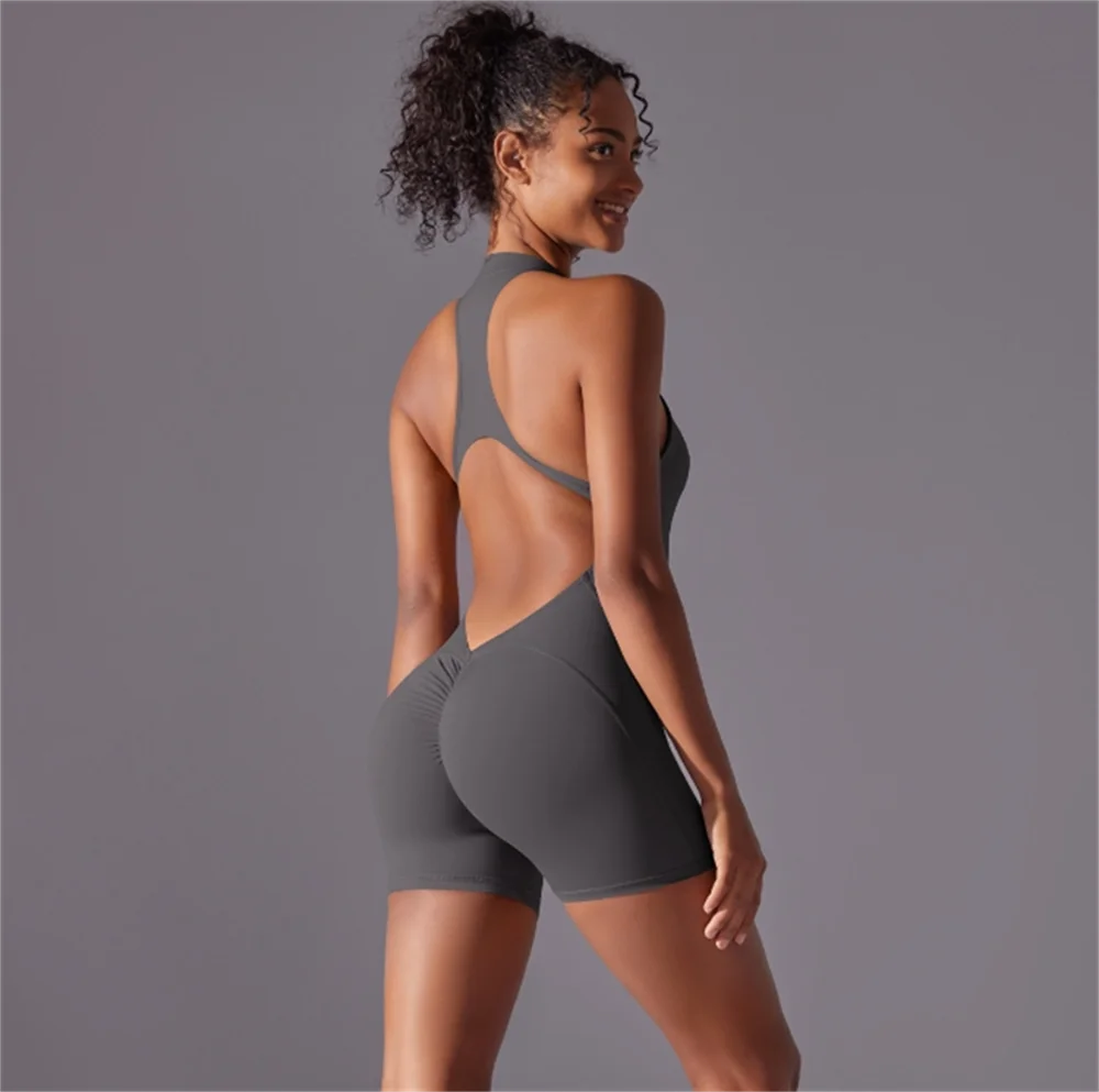 Women’s Solid Color High-Intensity Sports Jumpsuit