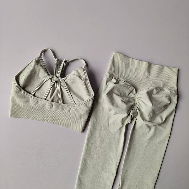 Women's Seamless Yoga Set – Hip-Lift Bra & Leggings, Quick-Dry