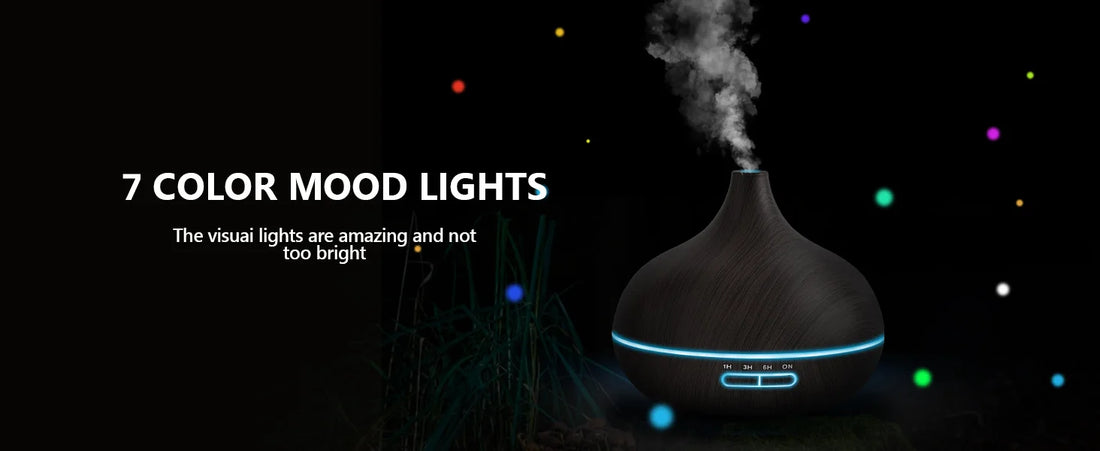 550ml Wood Grain USB Essential Oil Diffuser