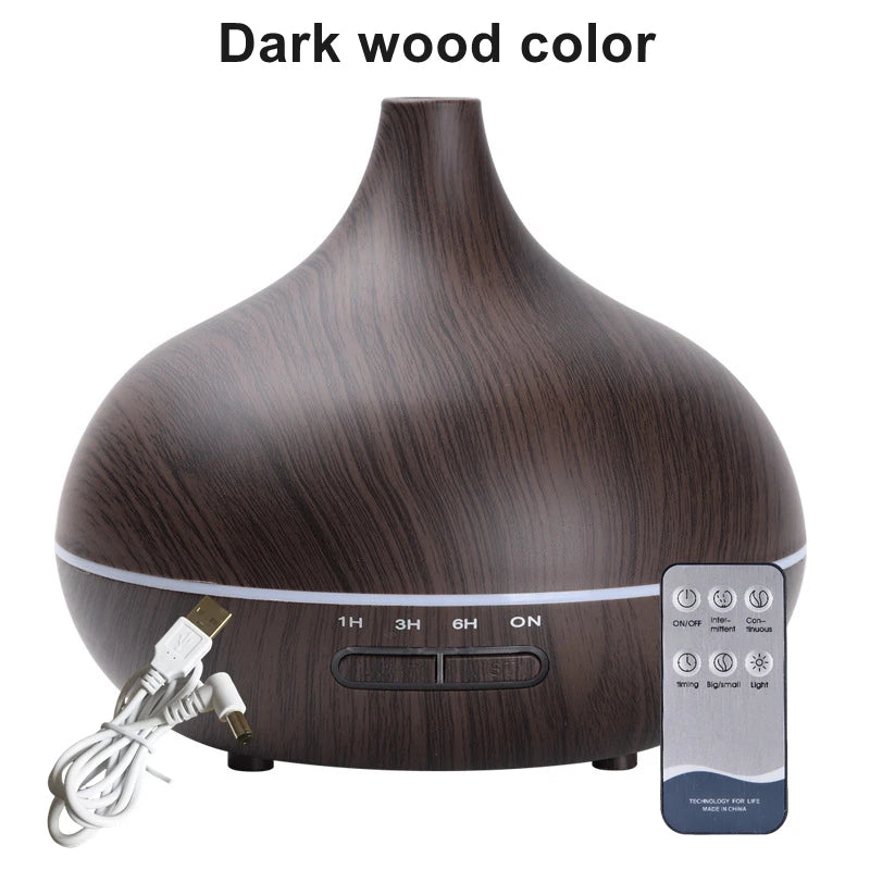 550ml Wood Grain USB Essential Oil Diffuser