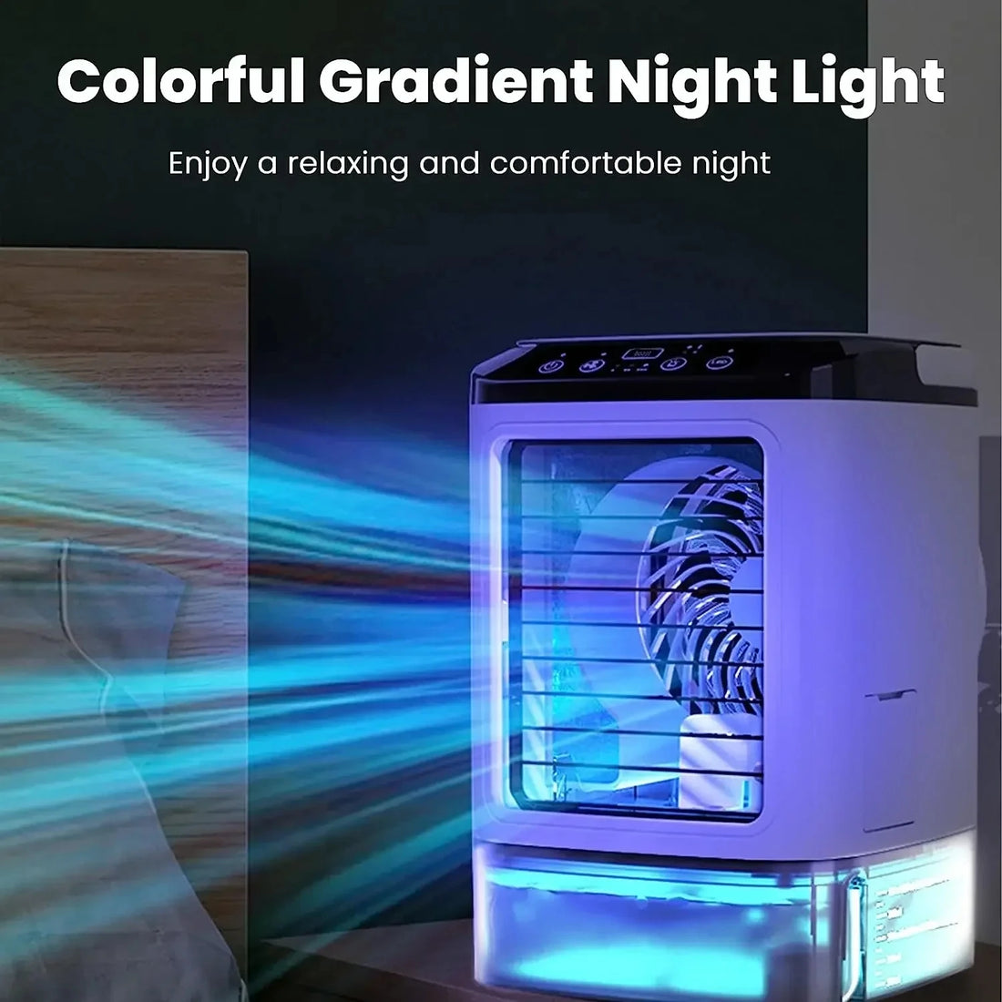 Portable Desktop Air Conditioner Fan – Personal Cooling Mini AC with Humidifier