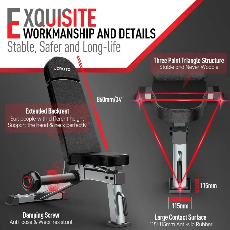 JOROTO Adjustable Foldable Weight Bench