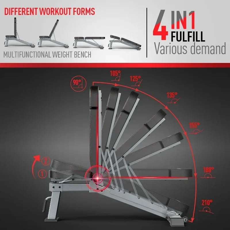 JOROTO Adjustable Foldable Weight Bench