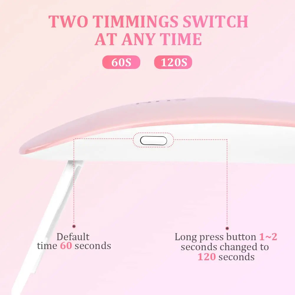 Foldable 6W UV LED Nail Lamp – Quick-Dry Gel Polish Manicure Tool