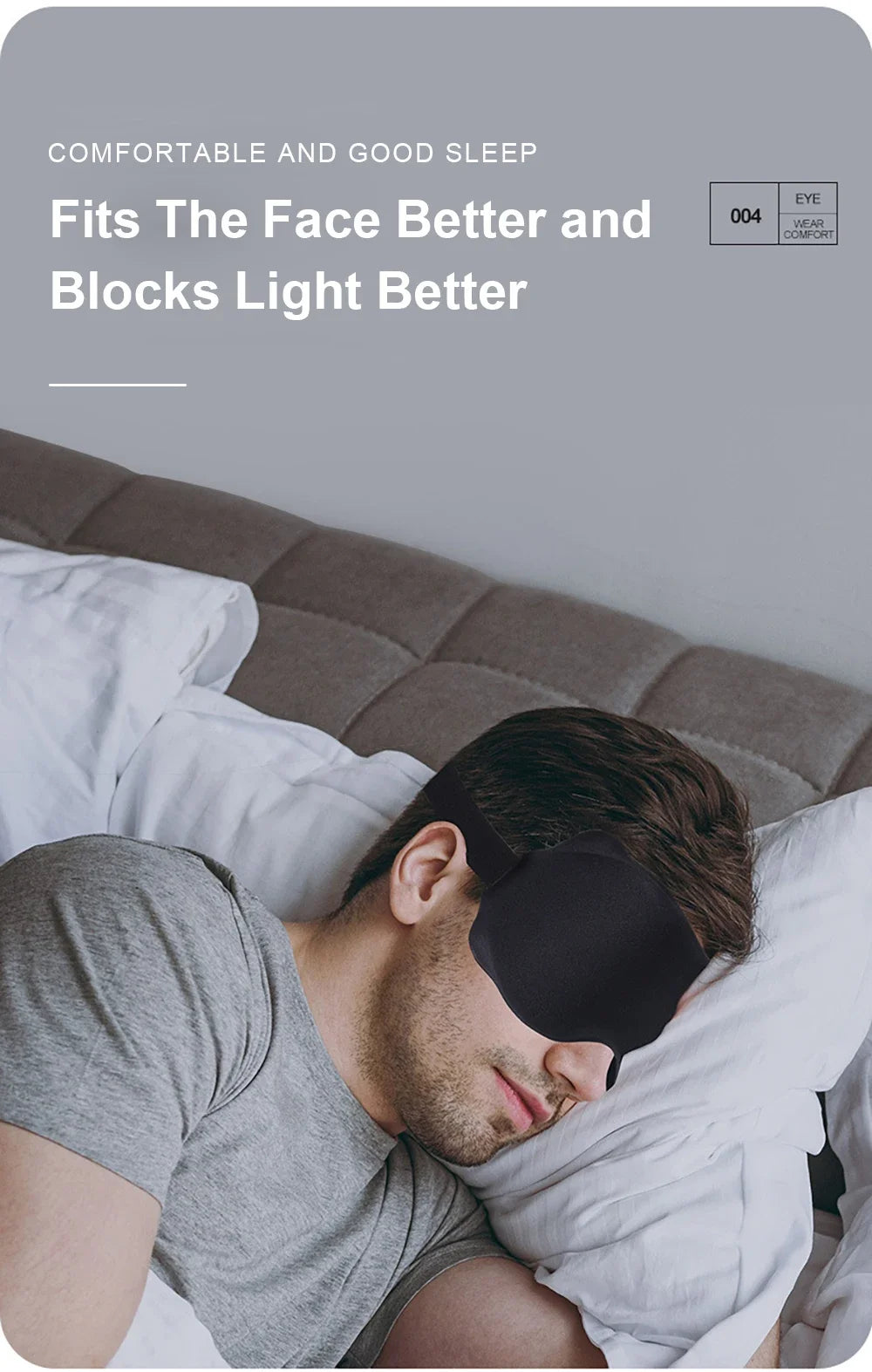 3D Sleep Mask – Soft Padded Light-Blocking Eye Shade
