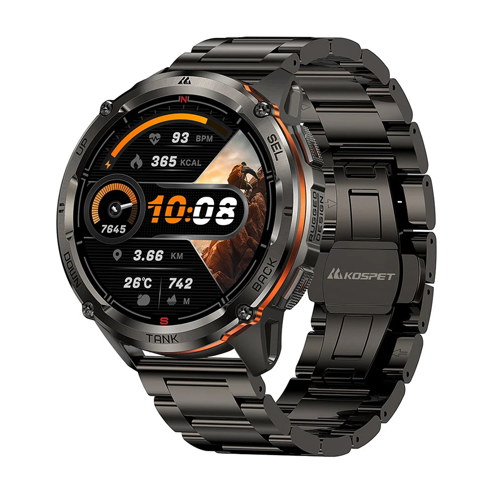 KOSPET TANK T3 Ultra 2 Smartwatch – GPS, AMOLED, Waterproof, 60-Day Battery