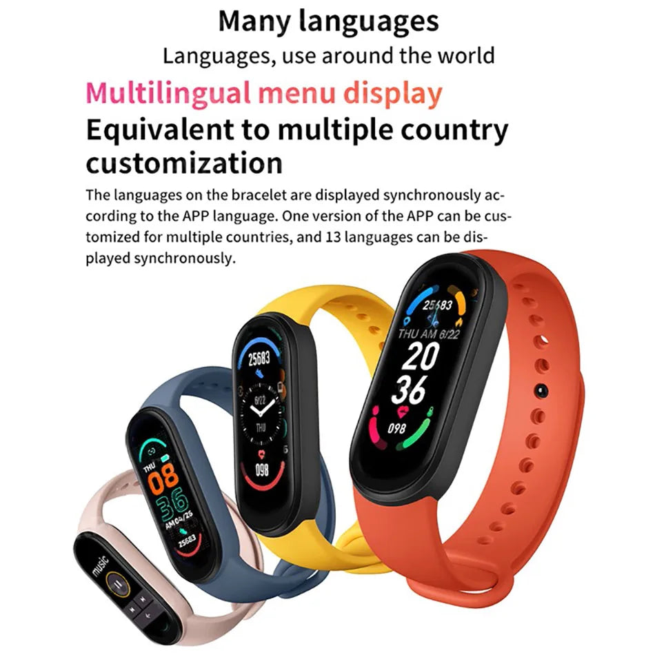 M6 Smart Watch – Fitness Tracker, Heart Rate & Blood Pressure Monitor