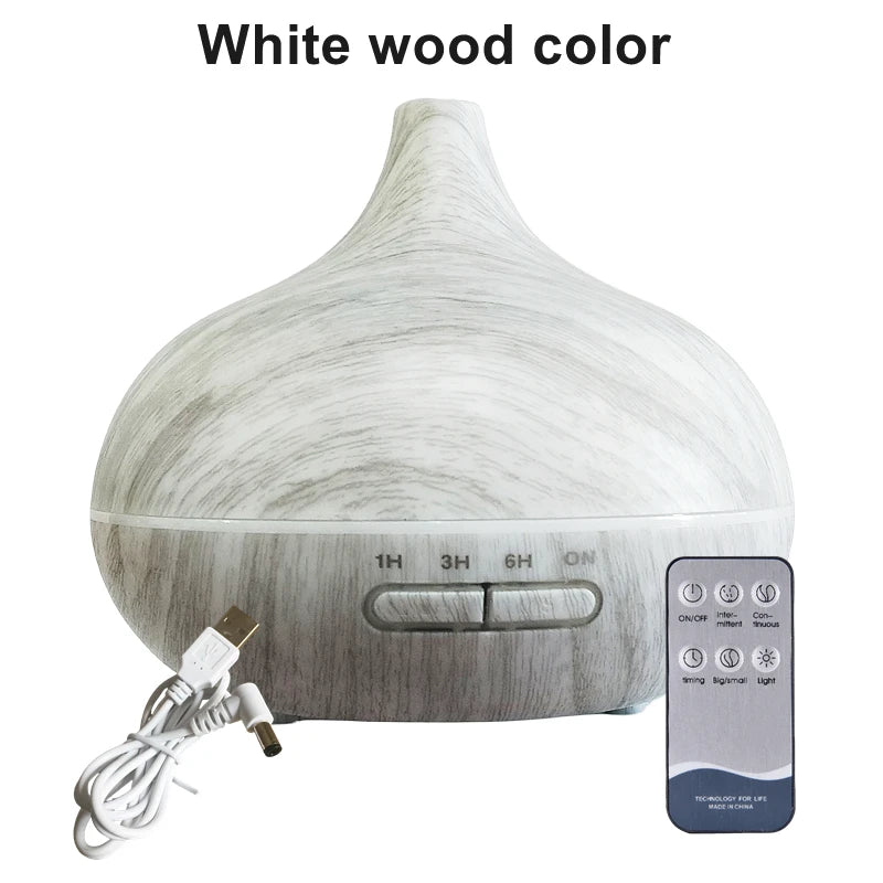 550ml Wood Grain USB Essential Oil Diffuser