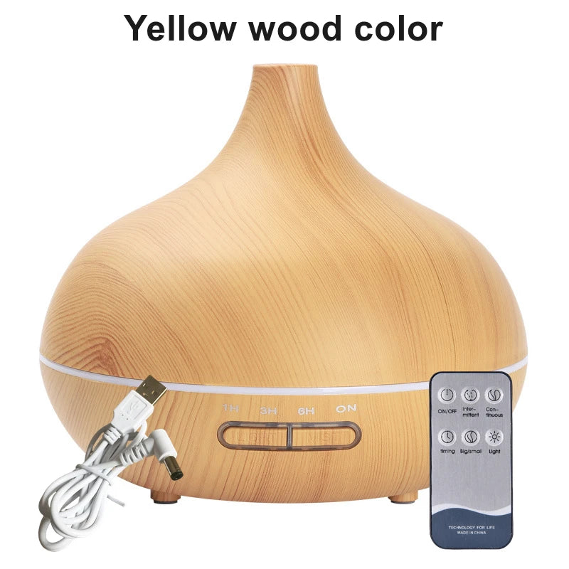 550ml Wood Grain USB Essential Oil Diffuser