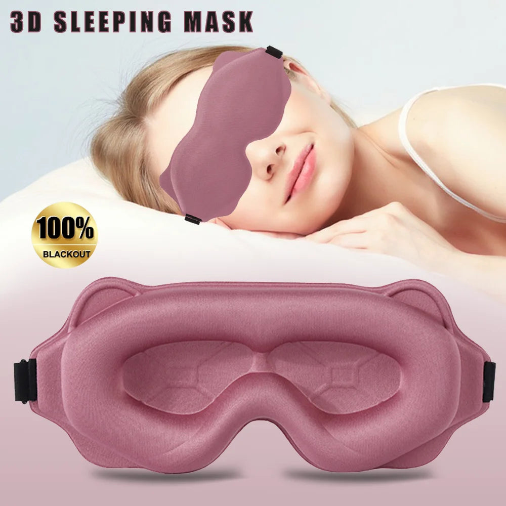 3D Sleep Mask – Soft Padded Light-Blocking Eye Shade