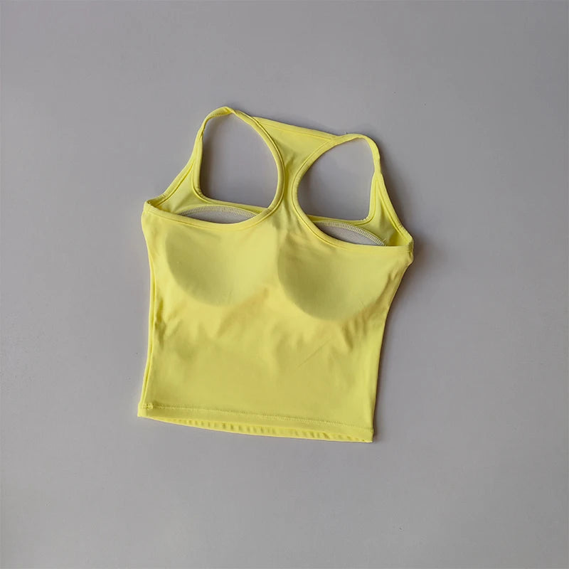 Sports and Fitness Vest with Chest Pad Yoga Top Clothing