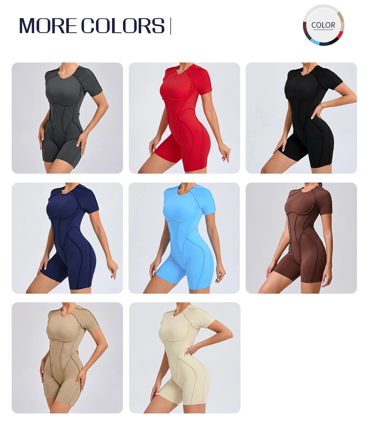 Women's Backless Scrunch Yoga Jumpsuit – Short Fitness Romper Sportswear