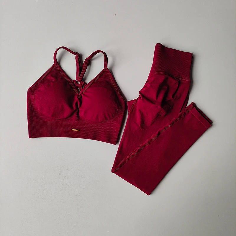 Women's Seamless Yoga Set – Hip-Lift Bra & Leggings, Quick-Dry